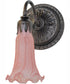 5.5" Wide Pink Tiffany Pond Lily Wall Sconce