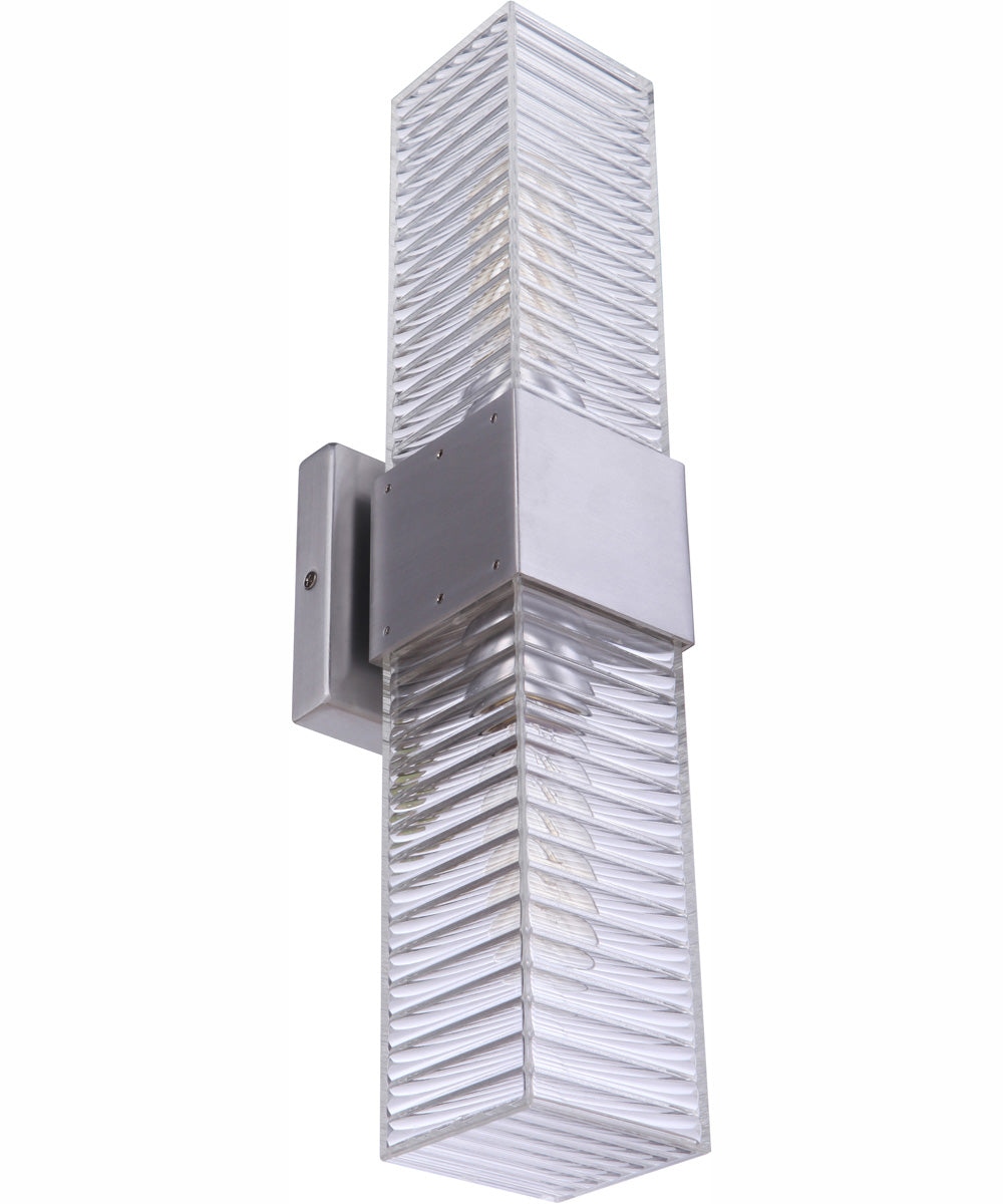 Ridge 2-Light Wall Sconce Satin Aluminum