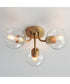 Knox 3-Light Semi-Flush Mount Natural Aged Brass