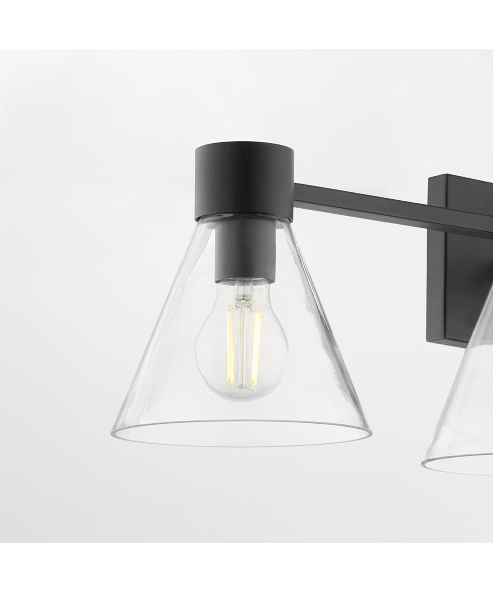 Beldar 4-light Bath Vanity Light Matte Black w/ Clear Glass