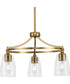 Parkhurst 3-Light New Traditional Clear Glass Chandelier Light Brushed Bronze