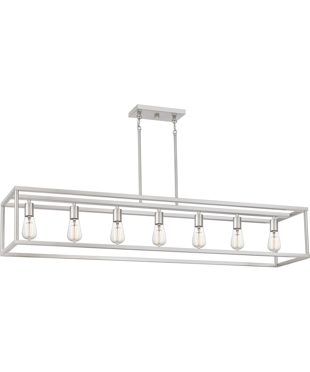 New Harbor 7-light Island Light Brushed Nickel