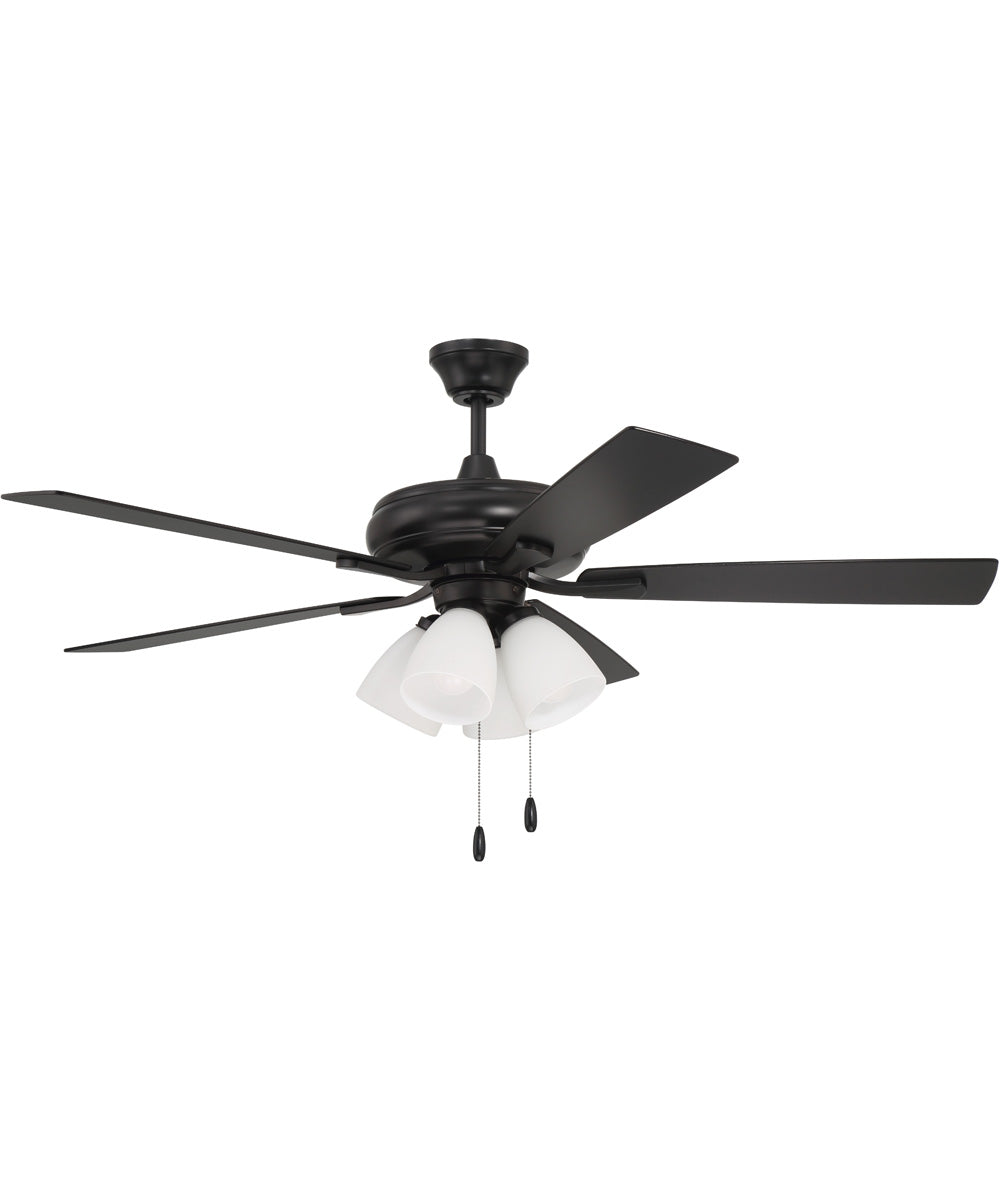 52" Eos Frost 4 Light 4-Light Ceiling Fan (Blades Included) Flat Black