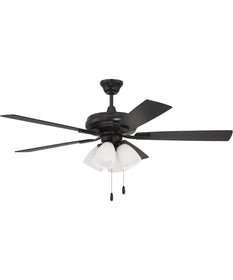 52" Eos Frost 4 Light 4-Light Ceiling Fan (Blades Included) Flat Black