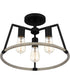 Tippet 3-light Semi Flush Mount Matte Black