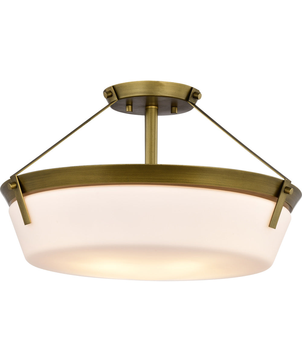 Rowen 4-Light Close-to-Ceiling Natural Brass