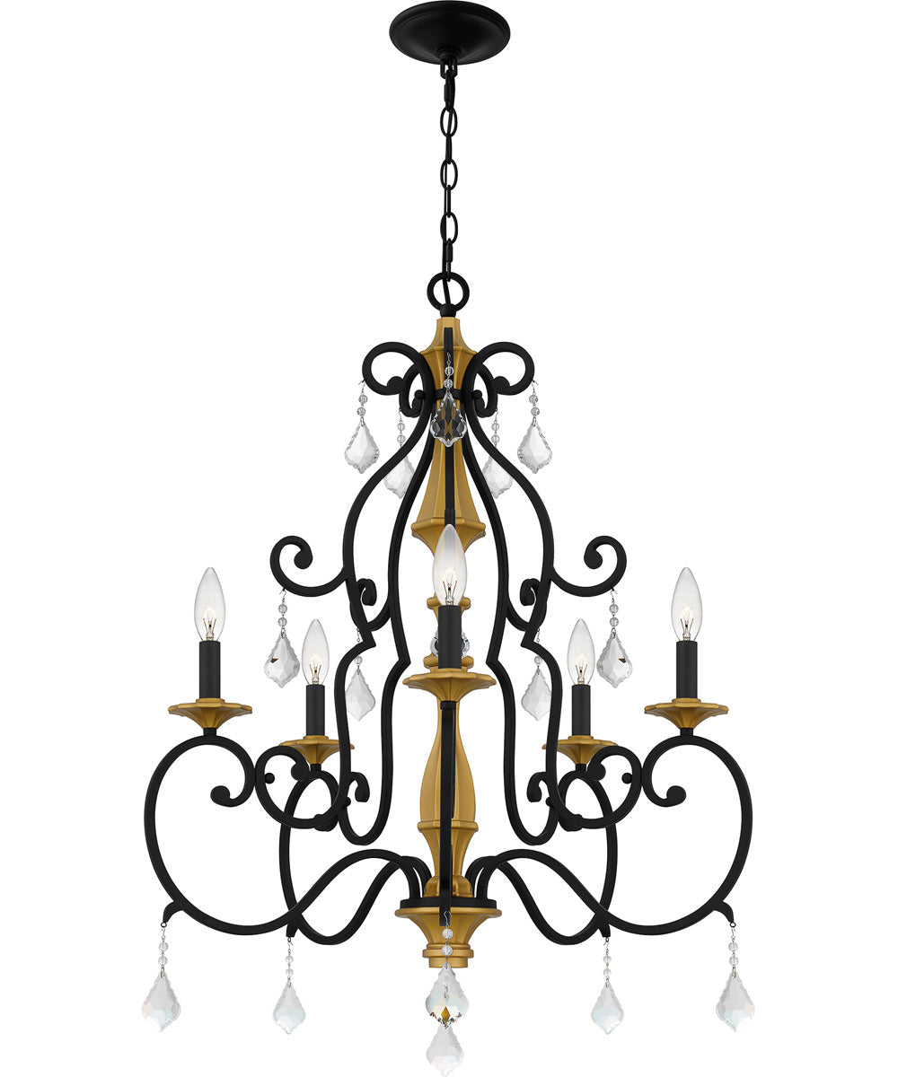 Althea 5-light Chandelier Matte Black