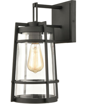Crofton 1-Light Outdoor Sconce Charcoal/Clear Glass