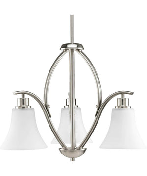 Joy 3-Light Etched Glass Traditional Chandelier Light Brushed Nickel