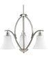 Joy 3-Light Etched Glass Traditional Chandelier Light Brushed Nickel