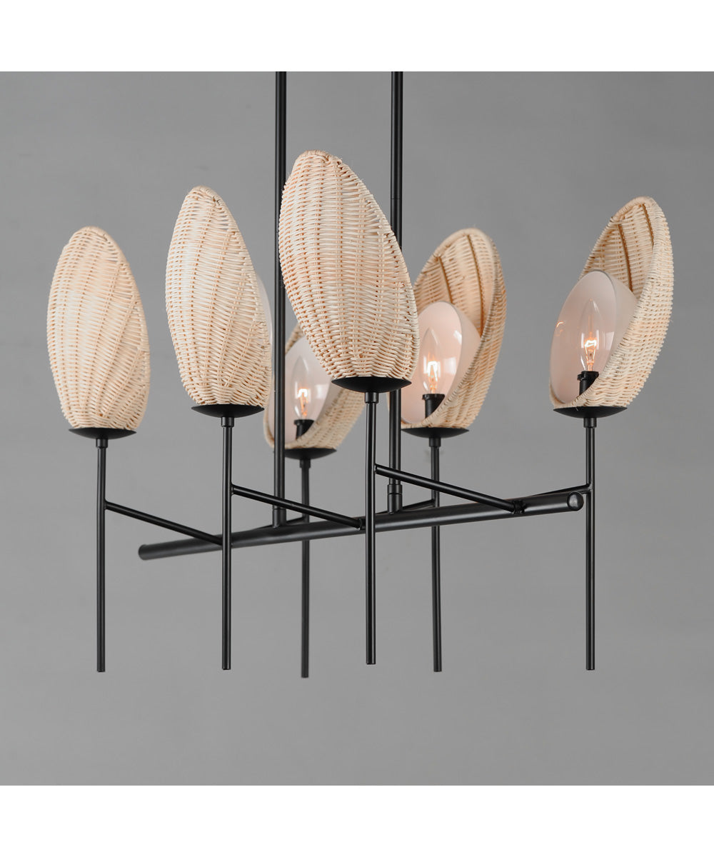 Maldives 6-Light Linear Chandelier Black