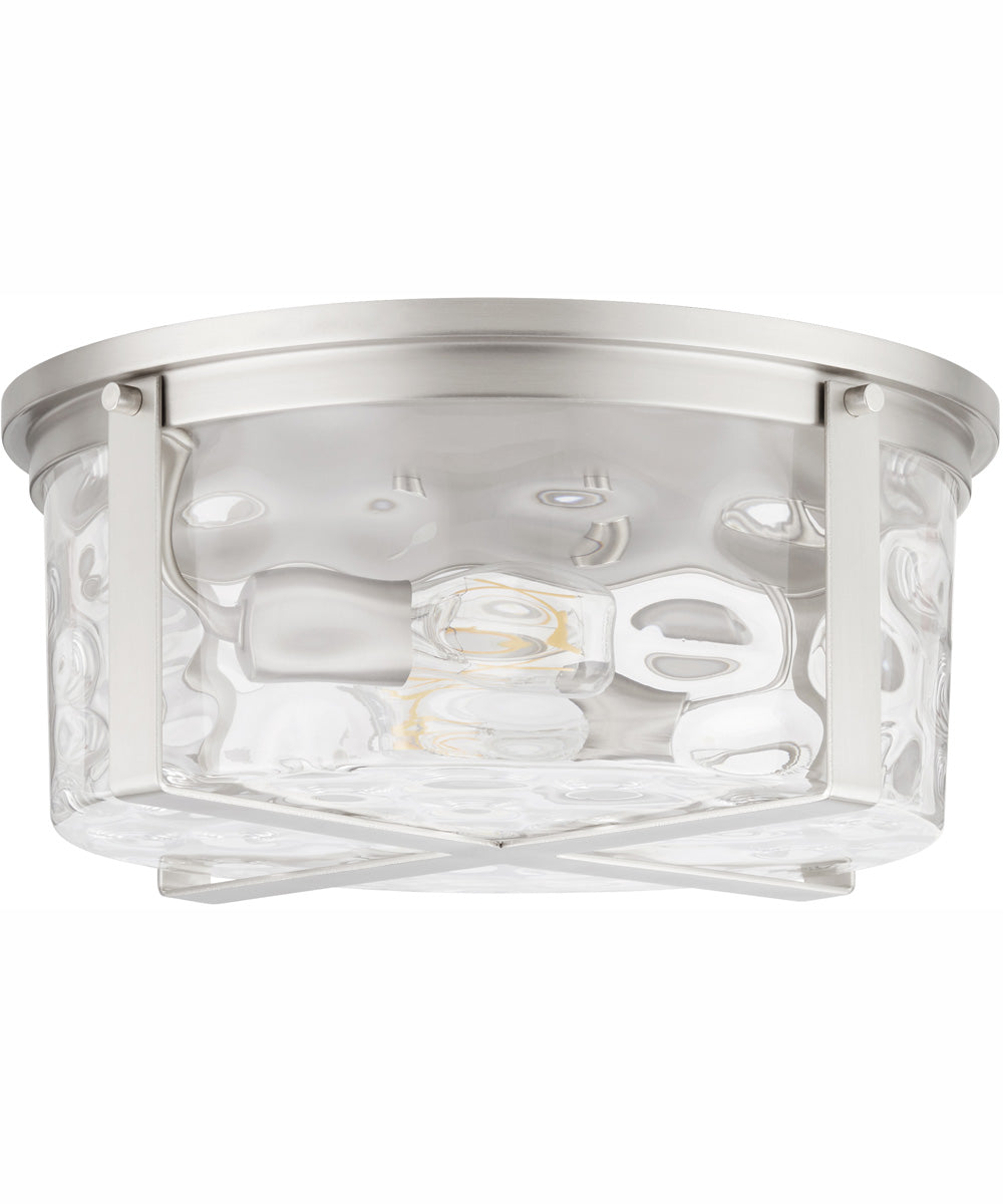 Steinway 2-light Ceiling Flush Mount Satin Nickel