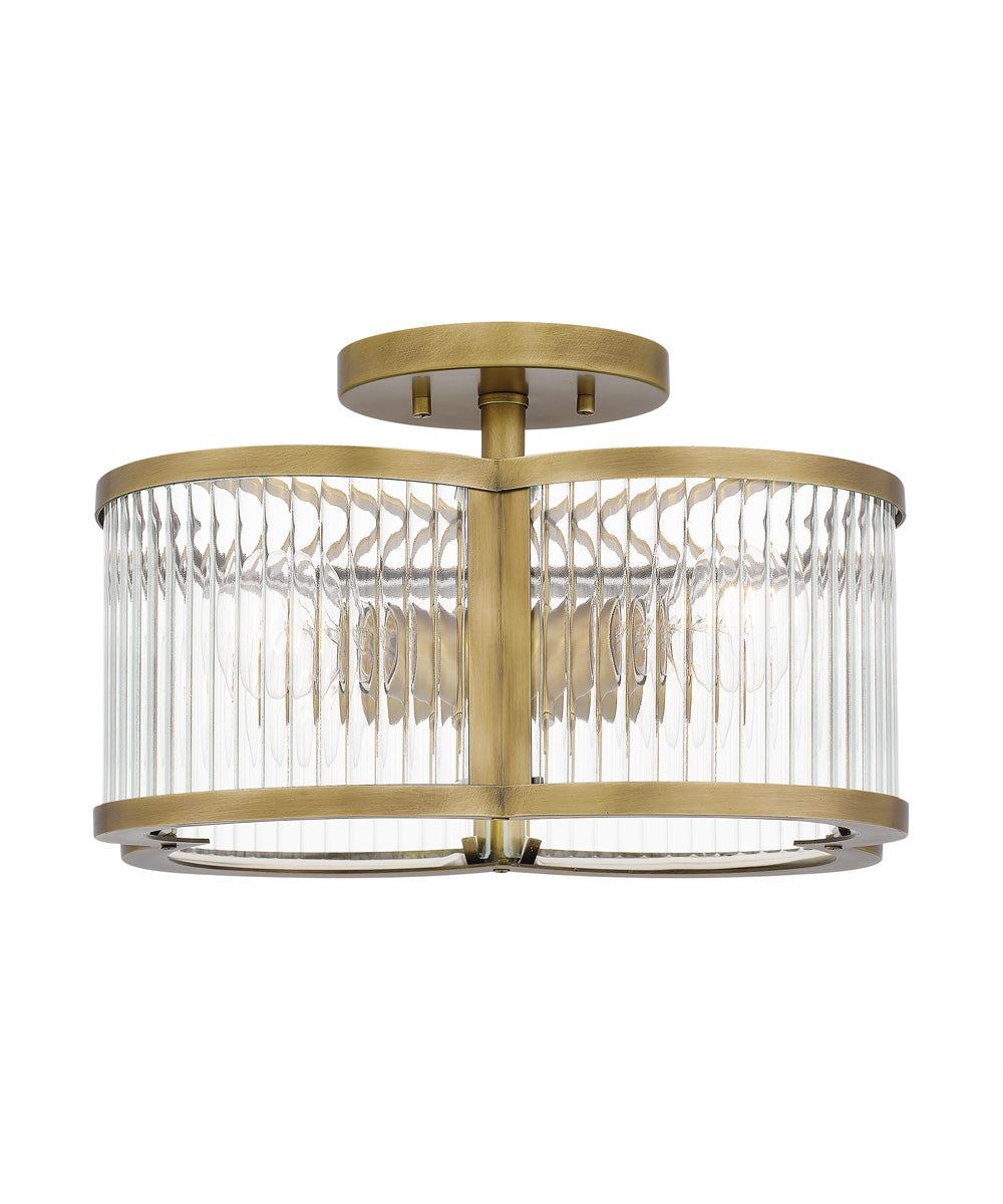 Aster 4-light Semi Flush Mount Weathered Brass