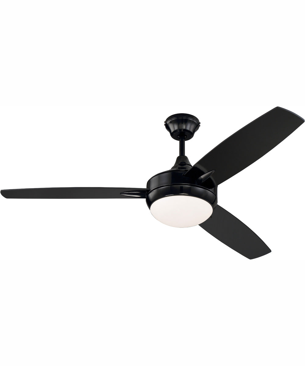 52" Targas 52" 1-Light Ceiling Fan Gloss Black
