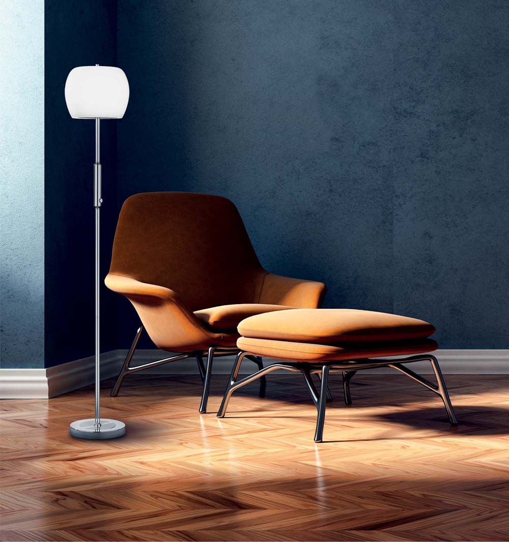 59"H Pear LED Floor Lamp  Nickel-Matte