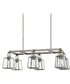 Kenner 6-Light Island In Antique Nickel With Clear Rain Glass