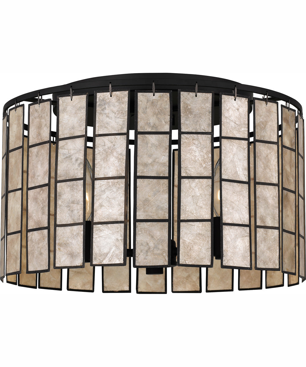 Seigler Medium 3-light Semi Flush Mount Matte Black