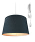 10"W 2 Light Swag Plug-In Pendant Light Textured Slate Blue with Diffuser White Cord
