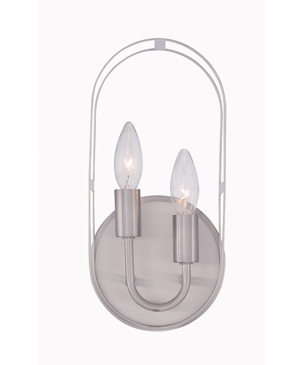 Mindful 2-Light Wall Sconce Brushed Polished Nickel