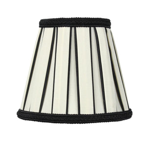 5"W x 5"H Eggshell with Black Chandelier Clip-On Lampshade