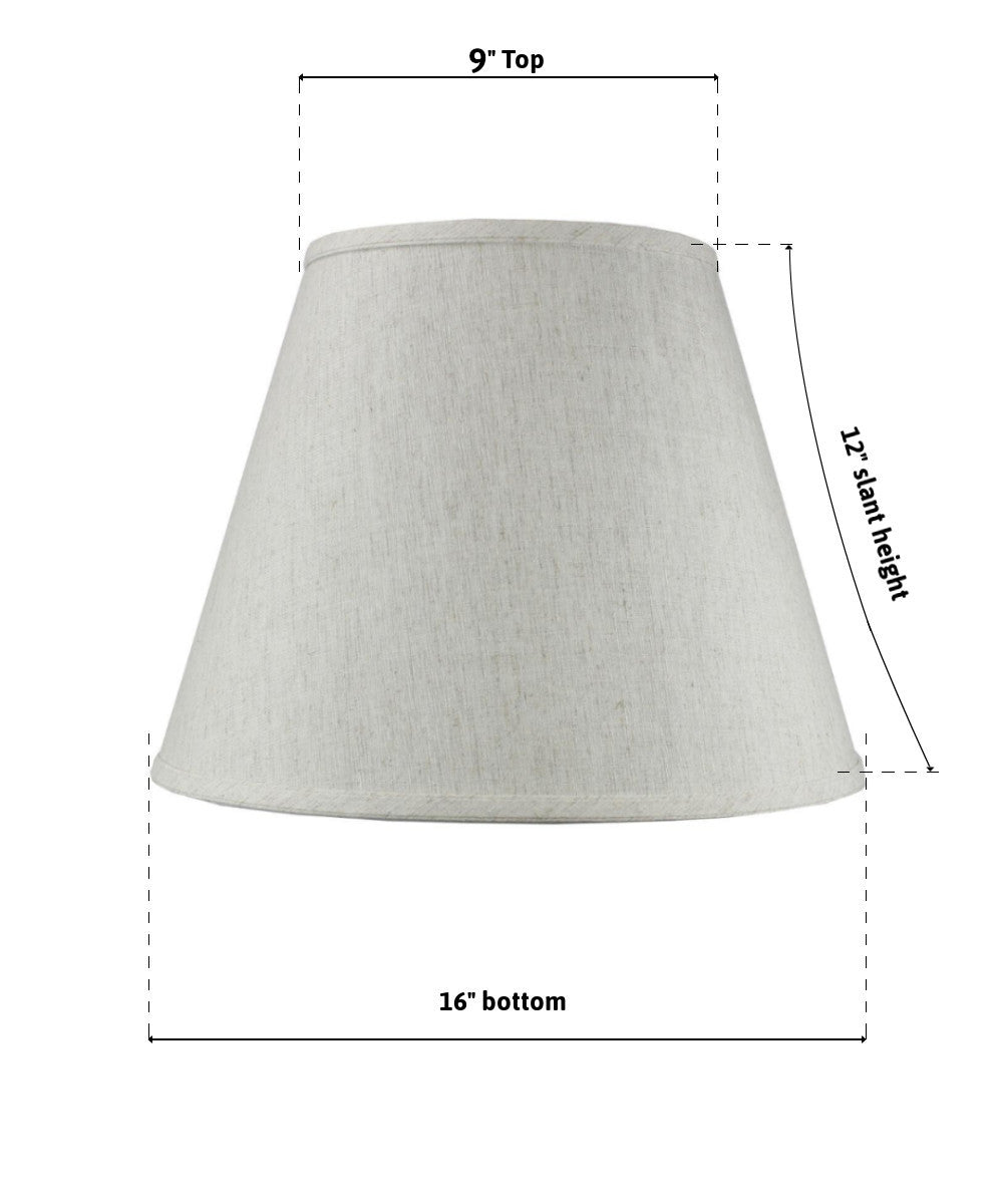 16"W x 12"H SLIP UNO FITTER Textured Oatmeal Empire Hardback Lamp Shade