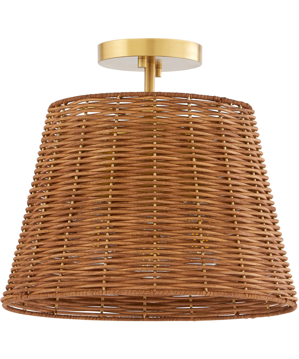 3-light Semi-Flush Mount Aged Brass
