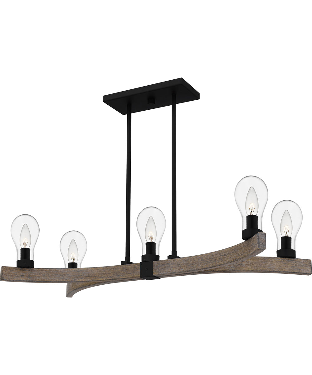 Ojai 5-light Island Light Matte Black