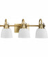 Presto 3-Light Coastal Bath Vanity Light Vintage Brass