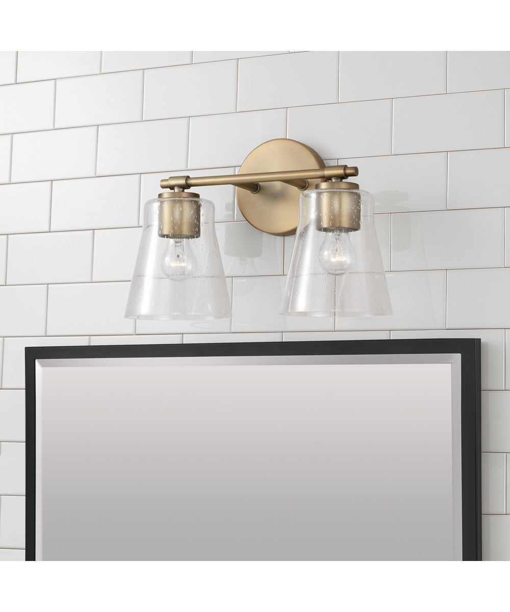 Baker 2-Light Vanity Aged Brass