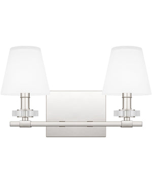 Kelsey Glen Medium 2-light Bath Light Polished Nickel