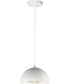 14"W Hemisphere LED 1-Light Pendant Gloss White / Aluminum