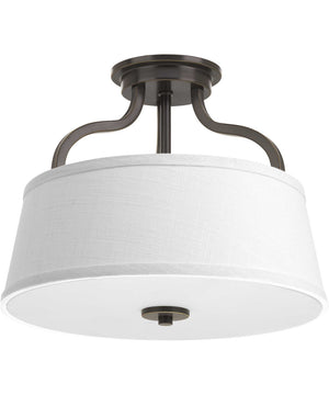 Arden 2-Light 14" Semi-Flush Convertible Antique Bronze