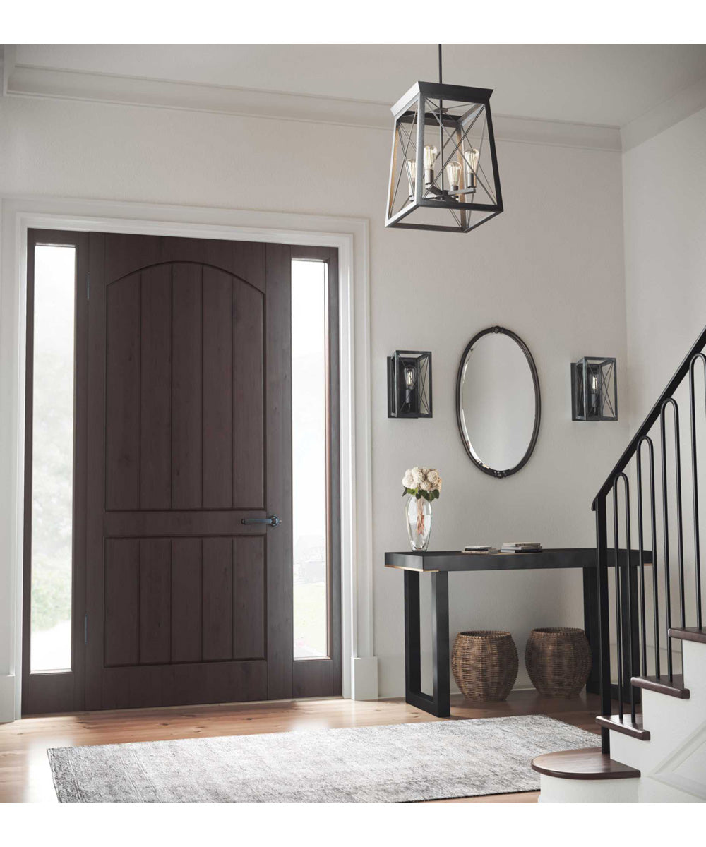 Briarwood 4-Light Farmhouse  Chandelier Foyer Light Textured Black