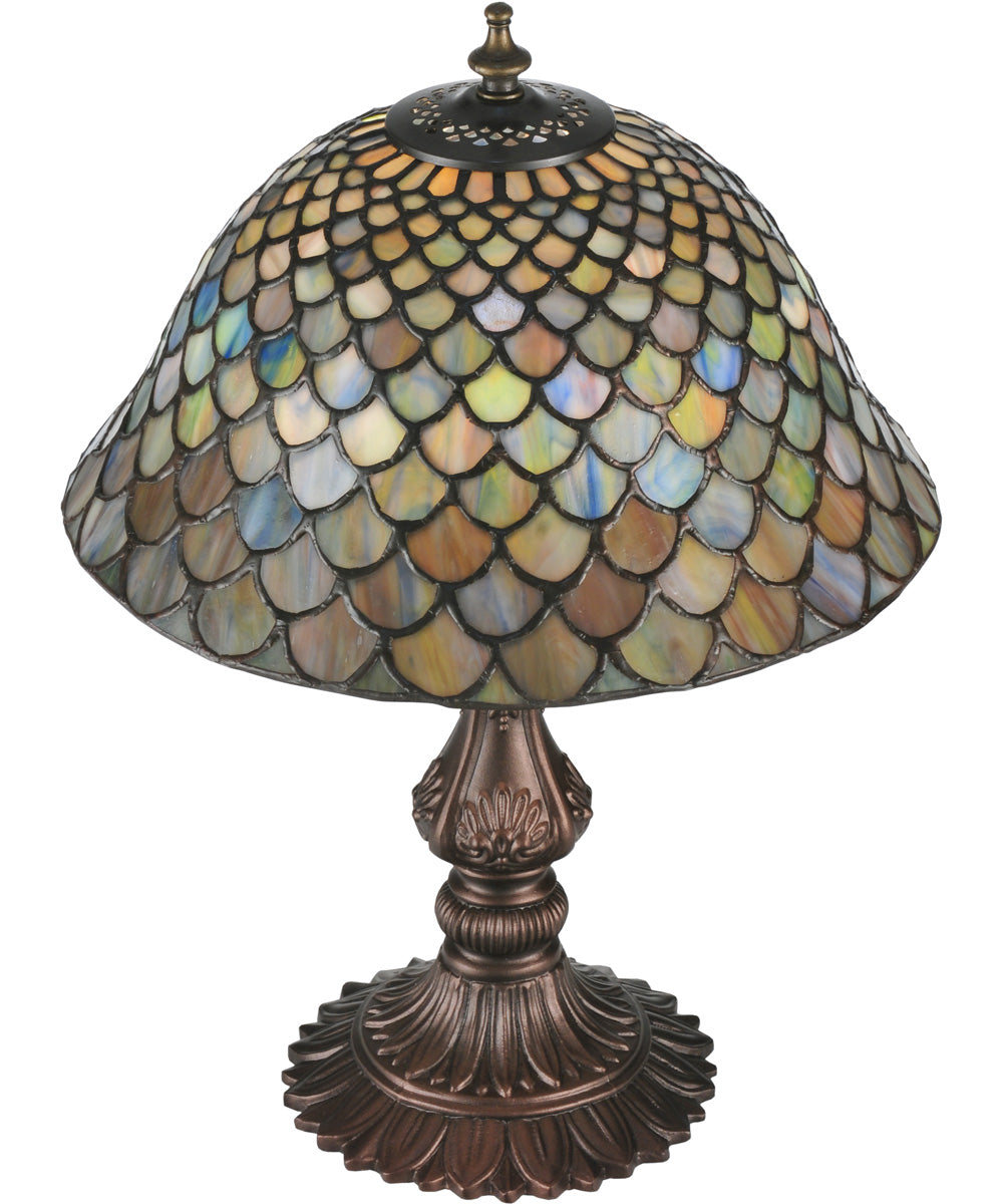 17"H Fish Scale Shell Base Accent Lamp