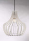 17"W Wood 1-Light  Pendant  White