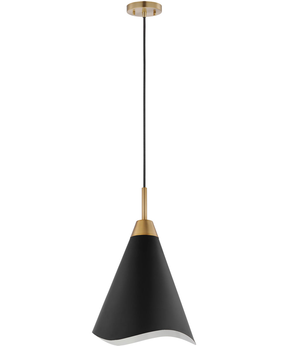 Tango 1-Light Pendant Matte Black / Burnished Brass