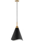 Tango 1-Light Pendant Matte Black / Burnished Brass