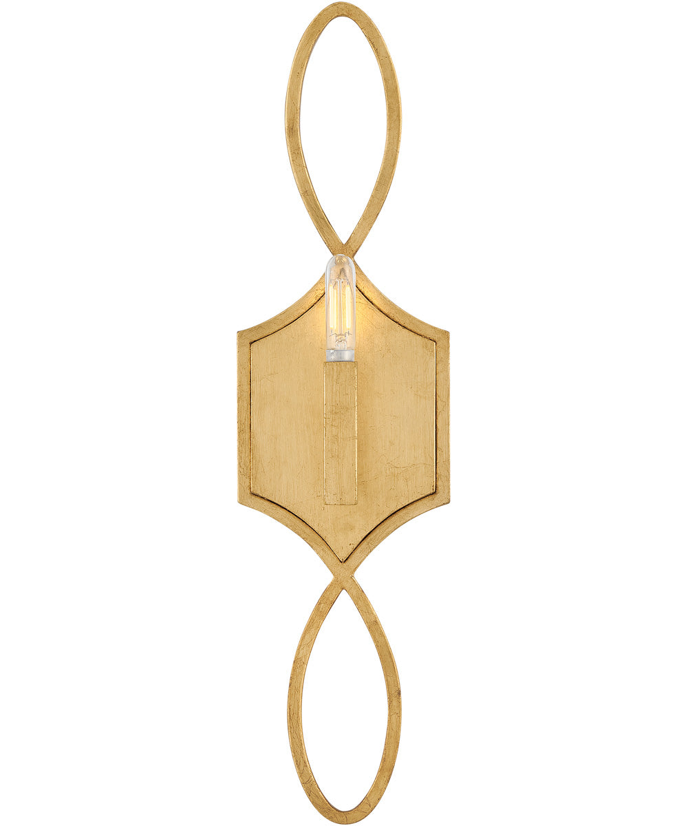 Leona 1-Light Large Sconce in Distressed Brass