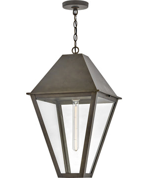 Endsley 1-Light Large Hanging Lantern in Blackened Brass