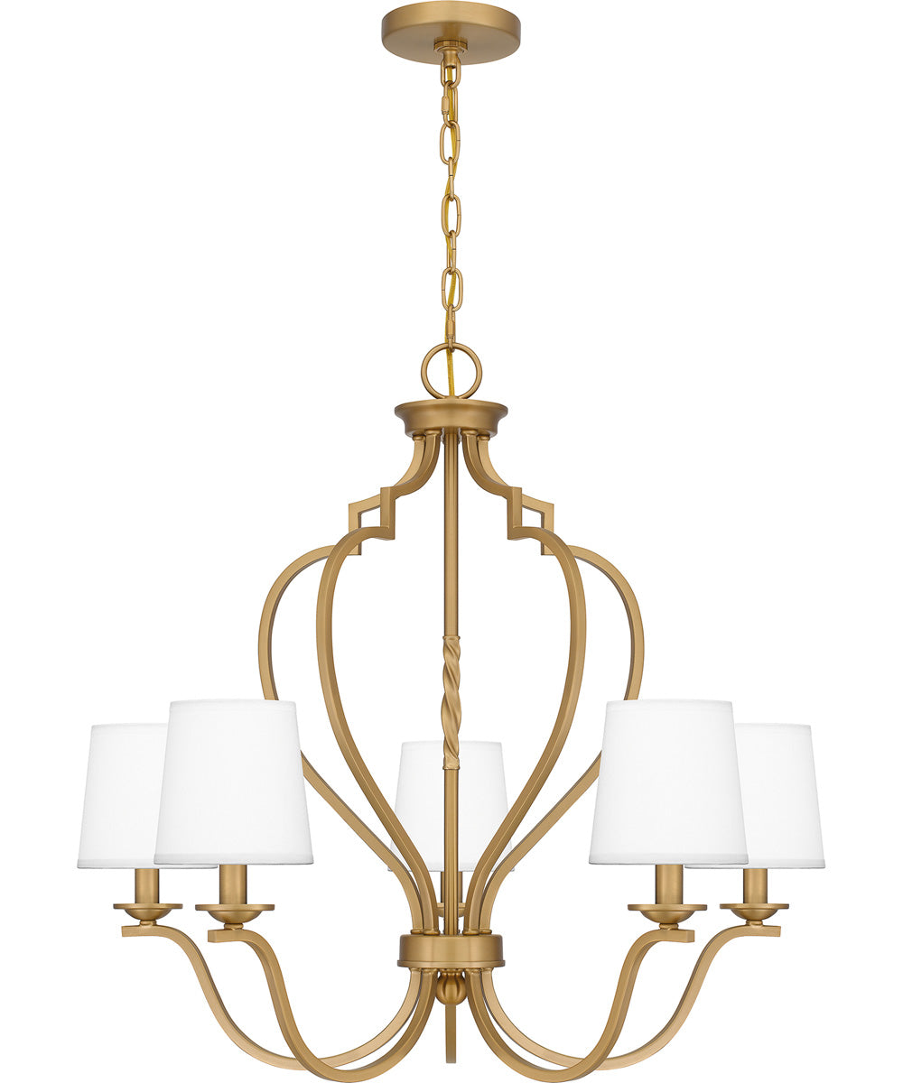 Wilkins 5-light Chandelier Brushed Weathered Brass