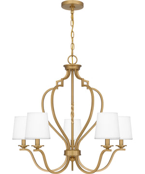 Wilkins 5-light Chandelier Brushed Weathered Brass