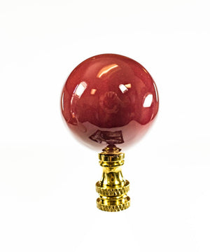 Burgundy Ceramic Ball Lamp Finial 2.25"h