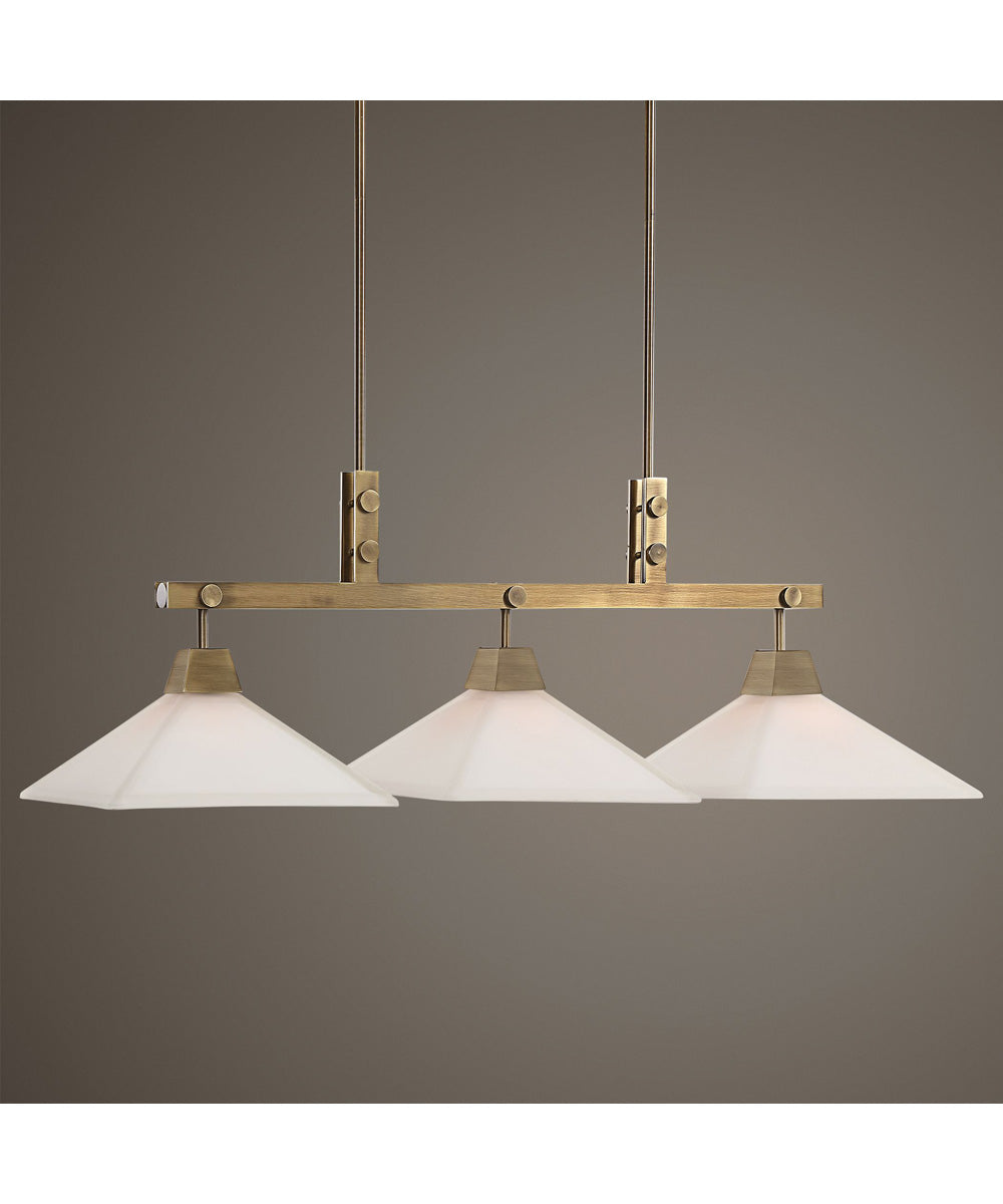 Brookdale Industrial 3 Light Linear Chandelier