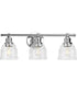 Ambrose 3-Light Farmhouse Clear Glass Bath Vanity Light Polished Chrome