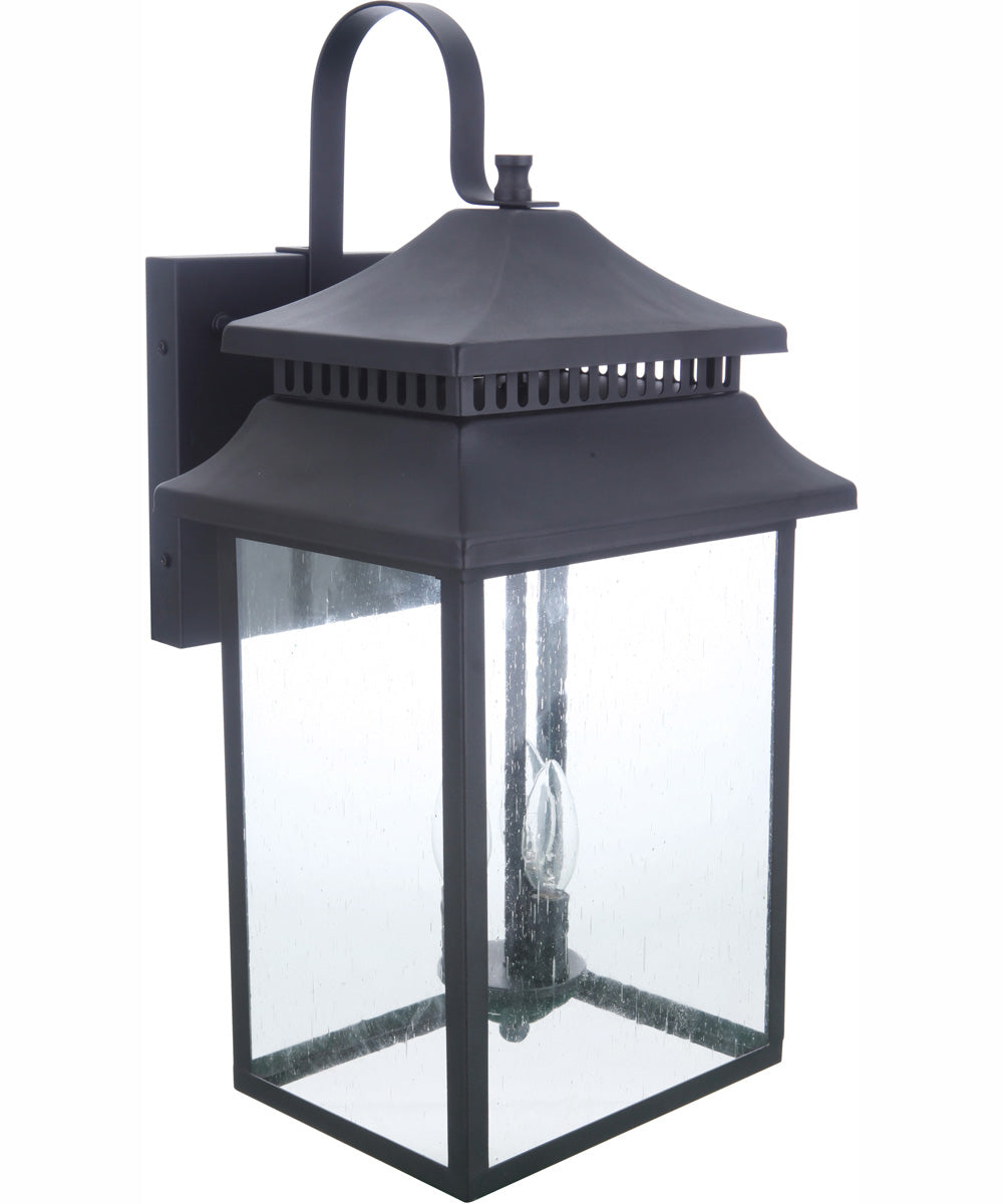 Crossbend 3-Light Outdoor Wall Lantern Matte Black