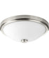 1-Light 19" LED Linen Glass Flush Mount Brushed Nickel