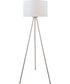 Tullio 1-Light Floor Lamp Ps/White Fabric Shade