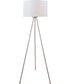 Tullio 1-Light Floor Lamp Ps/White Fabric Shade