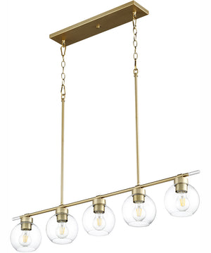 Volan 5-light Pendant Aged Brass