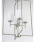 Replay 4-Light Etched White Glass Modern Pendant Light Brushed Nickel